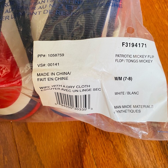 PATRIOTIC MICKEY FLIP FLOPS/TONGS - Picture 6 of 6